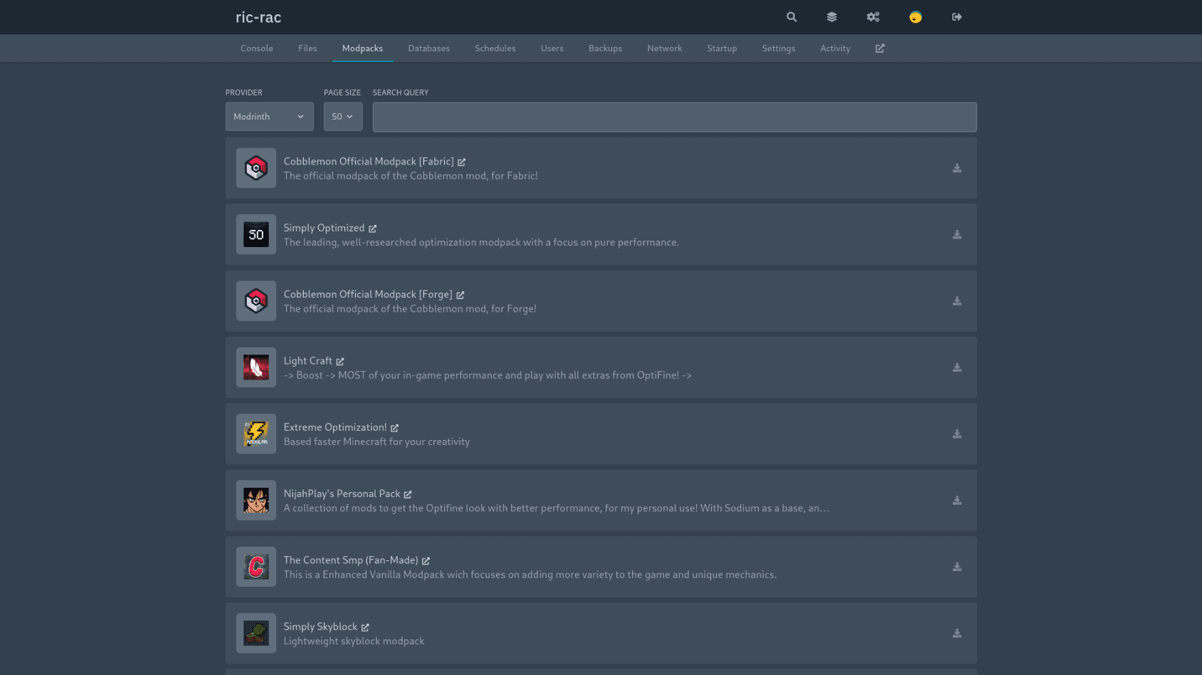 One-click modpack installation